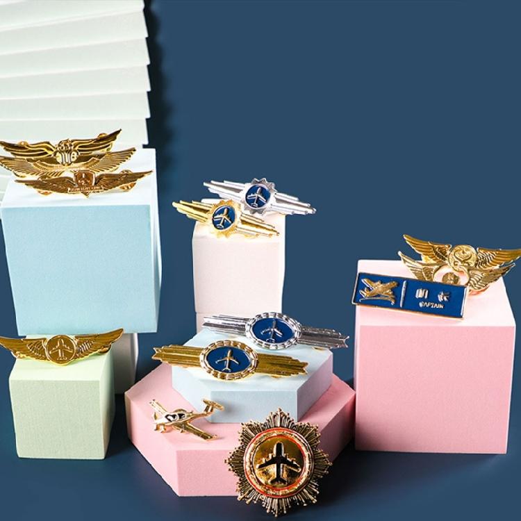 Значок пилота Знак авиационного крыла Нагрудный знак капитана Металлический значок авиакомпании на лацкан Значок крыла летчика