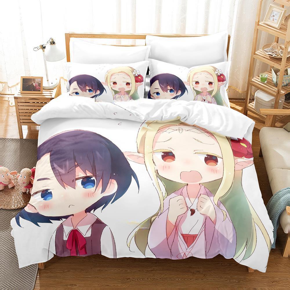 Koito Koganei Elda Комплект постельного белья Односпальный Полуторный Двуспальный Queen King Размер Комплект постельного белья для взрослого детской спальни Комплекты с пододеяльником Комплект постельного белья с аниме