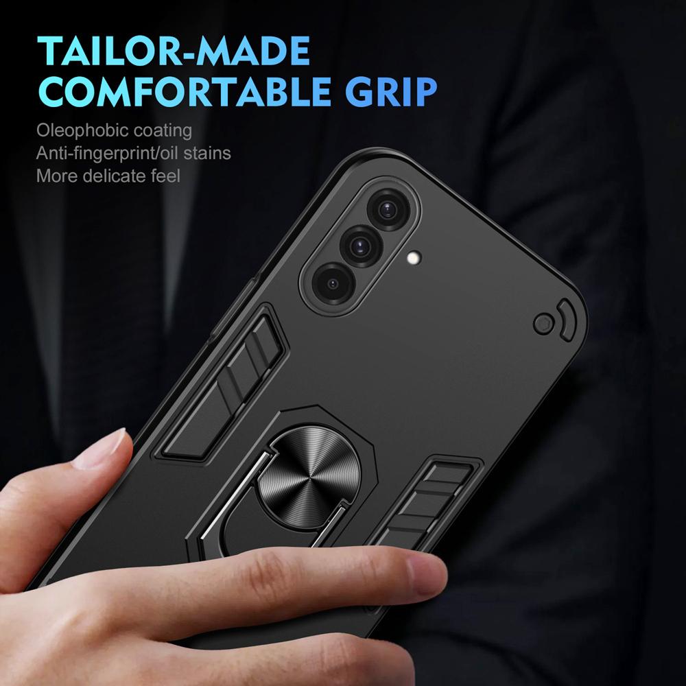 KEYSION Shockproof Armor Case for Samsung A56 5G A36 A26 Soft Silicone+PC Ring Stand Phone Back Cover for Galaxy A16 A26 A36 A56