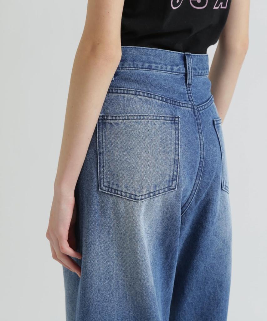 AVIREX WAPPEN BARREL LEG DENIM PANTS indigo