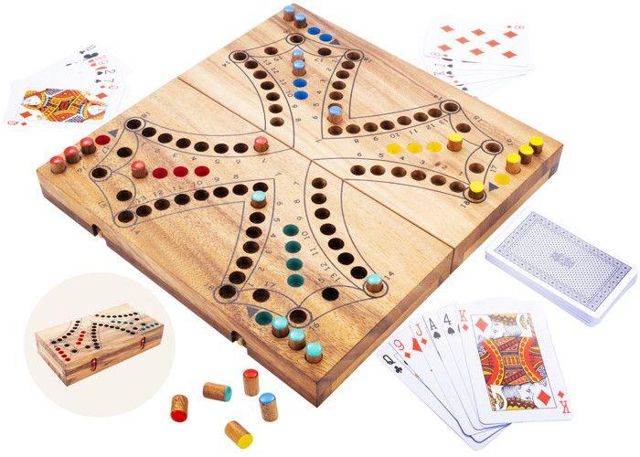 Wooden Tock Game - 4 Players - Eco-Friendly - Traditional Canadian Board Game - Board Game - 2 To 4 Players - 350261