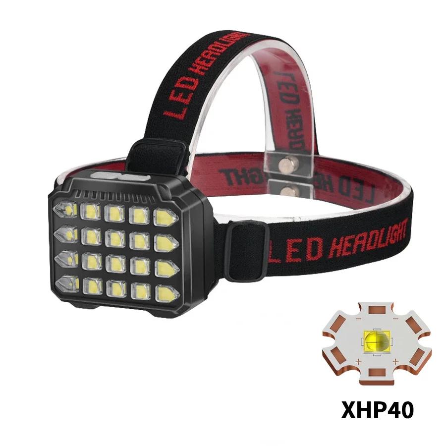 Heinast 20LED Headlamp USB перезаряжаемый налобный фонарь со встроенным аккумулятором аварийный налобный фонарь водонепроницаемый фонарь для кемпинга и рыбалки