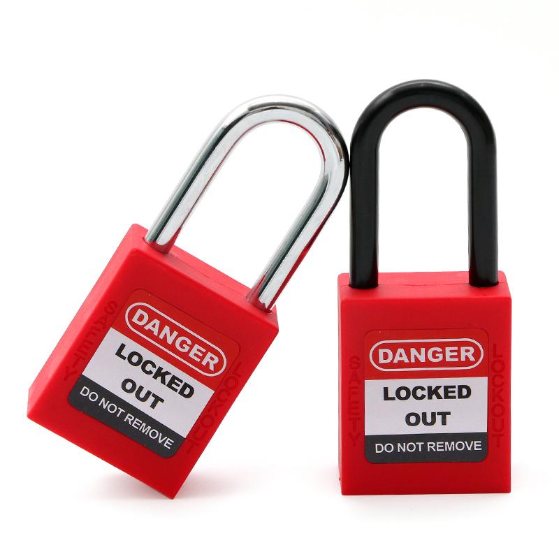 High Quality Steel Shackle Lockey Nylon Lock Body Safety Padlock With Master Key