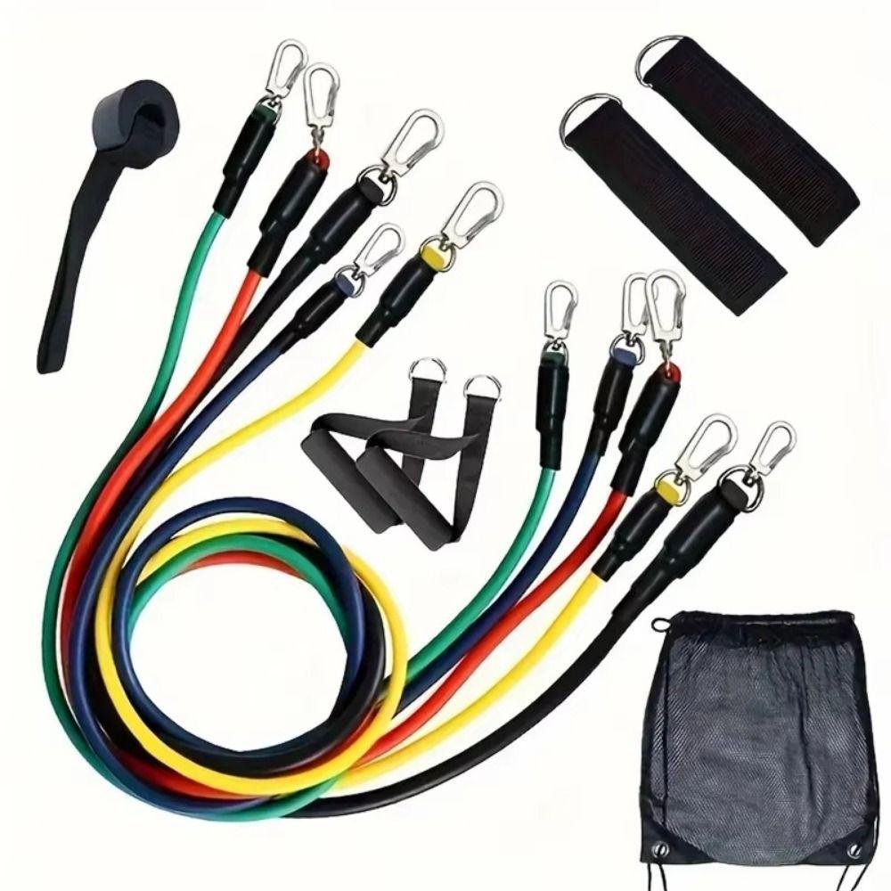 11Pcs/Set Portable TPE Tension Rope Set Anti-Break Pull Rope Set Fitness Equipment