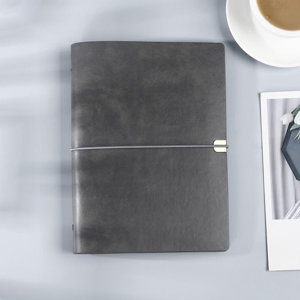 Блокнот A5 в мягкой обложке с текстурой личи на спирали - Отрывной кожаный деловой блокнот для встреч