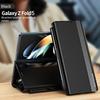 Electroplating Holder Pen Slot Tape Phone Case for Samsung Galaxy Z Fold 6 5 4 3 Fold6 Fold5 Fold4 Fold3 Magnetic Leather Cover