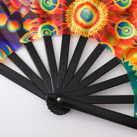 Большой складной вентилятор, портативный радужный ручной вентилятор, летний охлаждающий вентилятор, украшение кунг-фу