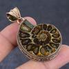 Аммонит ископаемый этнический стиль медный кулон ювелирные изделия 2.25" u8l02