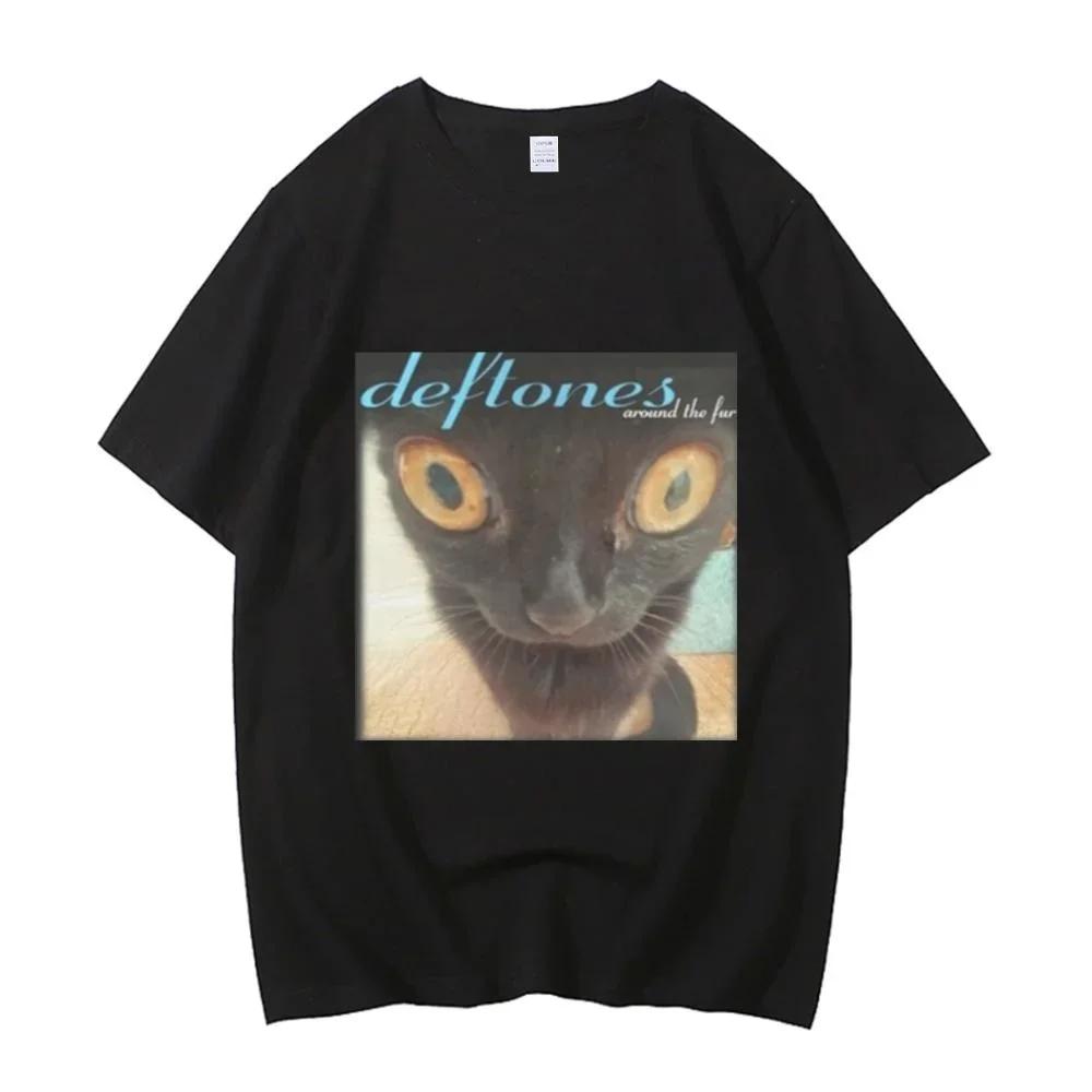 Хоррор Deftones Футболка с принтом черепа Унисекс Летняя Харадзюку Готическая Футболка Летняя Мальчики Девочки Уличная Винтажная Свободная Хип-Хоп Футболка
