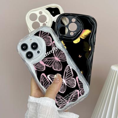 LZ4 Butterfly art design Прозрачные мягкие волнистые чехлы для телефонов для Xiaomi 11 Lite Redmi Note 13 12 8 Pro 9 12C A3 Infinix Smart 8 Tecno Защитная задняя крышка