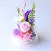 Preserved Flower Dome, Flower Dome, Buddhist Flowers, Offering Flowers, Violets, 1 Piece, Pink