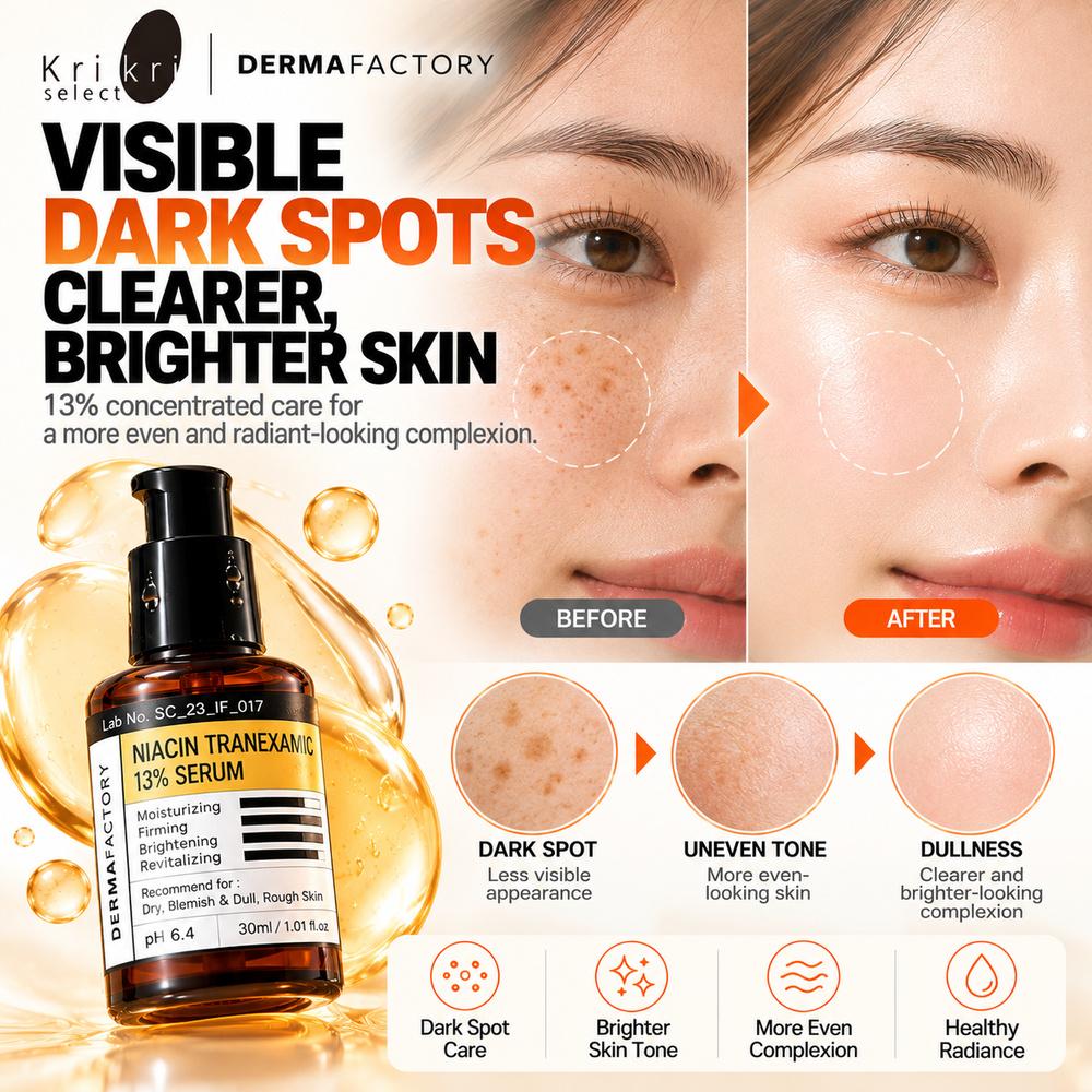 DERMAFACTORY Сыворотка с ниацинамидом и транексамовой кислотой 13% 30 мл Коррекция пигментных пятен Выравнивание тона Осветляющая сыворотка Корейский уход за кожей