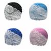 Lace Swimming Cap PU Ear Protect Cap Fashion look Waterproof Swim Hat  Daily