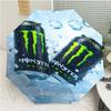 Автоматический зонт с принтом логотипа Monster Energy, 8 спиц, железный каркас, пластиковая ручка, подходит для путешествий на открытом воздухе и на каждый день, идеальный подарок