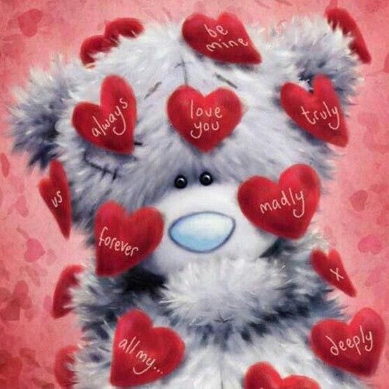 5D DIY алмазная живопись медведь любовь мультфильм вышивка крестиком мозаика украшение стены детские подарки ручной работы художественный набор