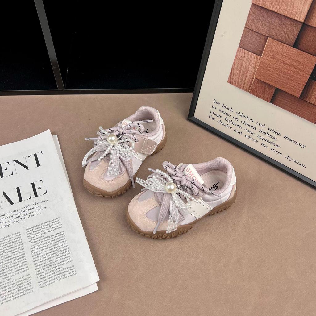 Весна 2026 Девочки Нескользящие Бант Жемчуг Принцесса Спортивная Обувь – Легкая и Универсальная
