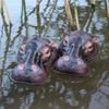 Funny Pond Floating Hippopotamus Head Resin Craft Animal Figurines Decoration Courtyard Decor