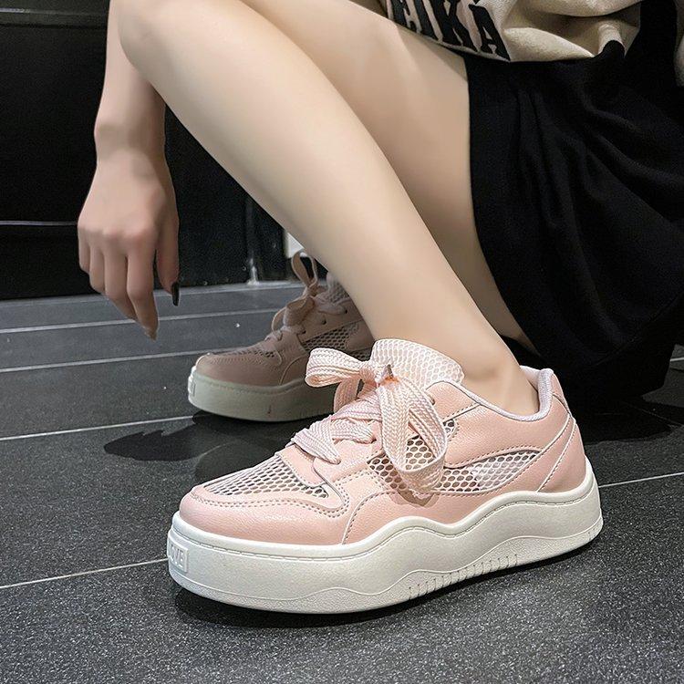 Маленькие белые туфли женские 2025 новые сетчатые туфли на мягкой подошве повседневные универсальные модные туфли лето тонкие дышащие кеды