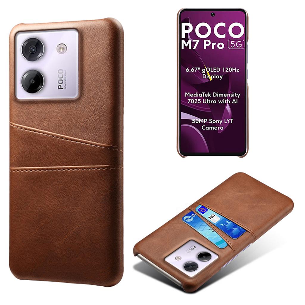 For Xiaomi Poco M7 Pro 5G Case Dual Card Slots PU Leather + Hard PC Phone Cover