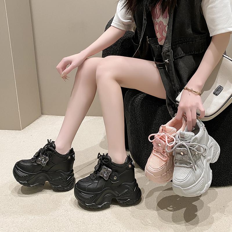 Fashion Women's Sneakers With Platform Woman-shoes Shoes Tennis Female Thick Sole Casual Roses Trainers Mesh 2025 Leisure Women's Sneake