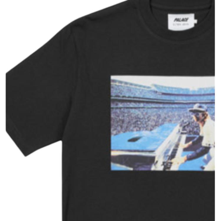 Palace Футболка с круглым вырезом и короткими рукавами от X Elton John Collaboration, черная, унисекс, P21TS298