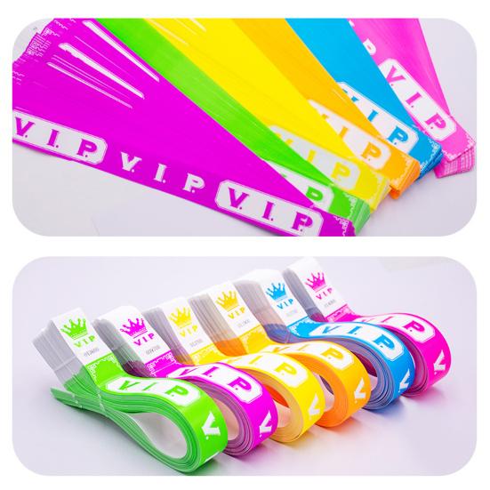 100 шт. VIP одноразовые браслеты на запястье водонепроницаемые флуоресцентные браслеты самоклеящиеся ID браслеты для мероприятий фестивалей баров концертов