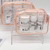 3 шт./компл. прозрачная косметичка на молнии, портативная застежка, водонепроницаемый видимый набор, квадратная форма, большой