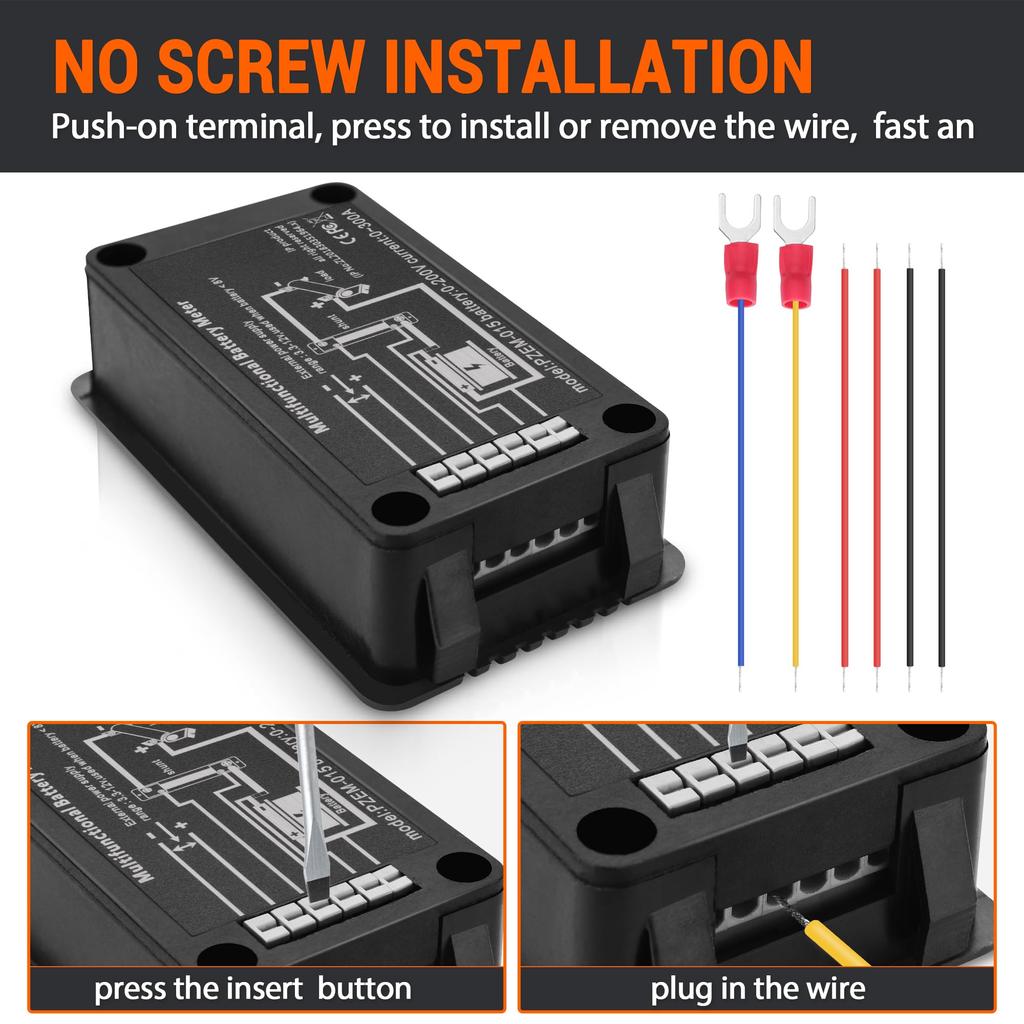 MNJ Motor DC 9-в-1 аккумуляторный монитор измеритель с шунтом 0-200 В 0-100 А ЖК-дисплей цифровой для солнечной системы автомобиля RV