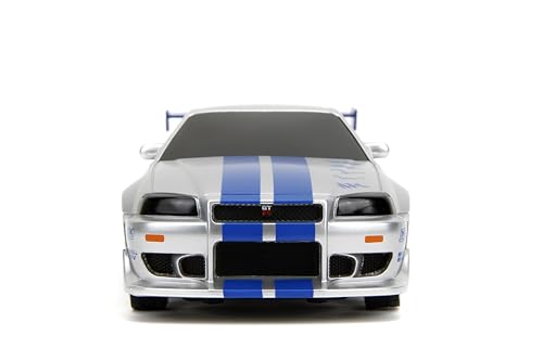 Джада игрушки Форсаж 1:24 2002 Ниссан ГТР R34 Машинка на радиоуправлении RC, 2,4 ГГц, Игрушка для детей и взрослых