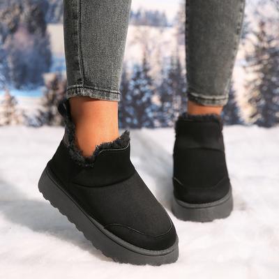Модные зимние женские сноубутсы, теплые меховые, на платформе, повседневная обувь, высокое качество, плюшевые ботинки, уличная обувь с высоким верхом, большие размеры 36-41