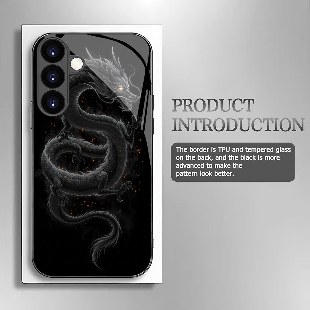 Закаленное стекло с дизайном дракона для телефона Samsung Galaxy S26 S25 S24 S23 S22 S20 FE/Ultra/Plus 5G, противоударная задняя крышка