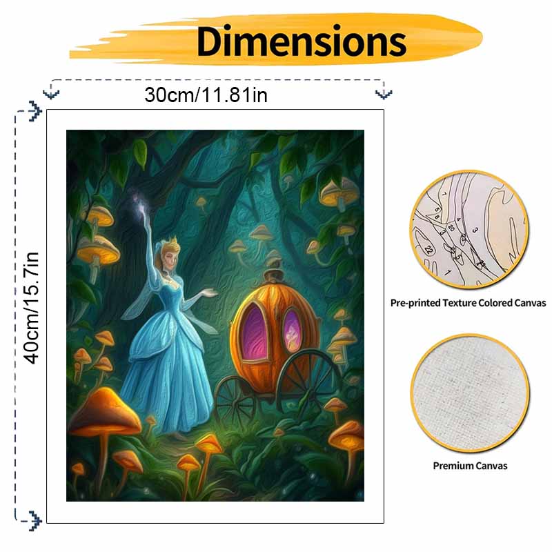 Disney Золушка тыквенная карета художественный набор для рисования ручной работы DIY подарок домашний декор настенный декор волшебный лесной пейзаж набор для рисования на холсте