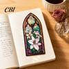 Rose Design Bookmark Stained Glass Flower Bookmark, Floral Acrylic Suncatcher Lightweight Plant Book Page Marker, Gifts for Bookish, Women Retro Style