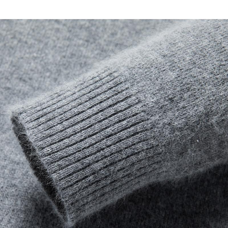 Autumn And Winter New Trendy Round Neck Men's Casual Solid Color Inner Warm Base Sweater Sweater Men's Clothing