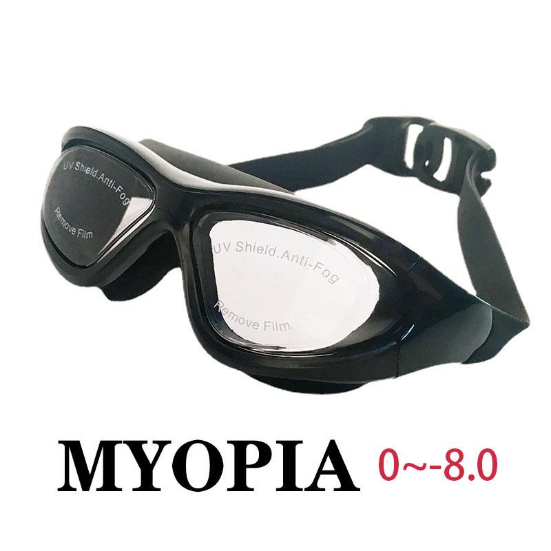 New Adult Myopia Swimming Goggles Large Frame HD Antifog Electroplate Swim Glasses Lenses Swimming Equipm