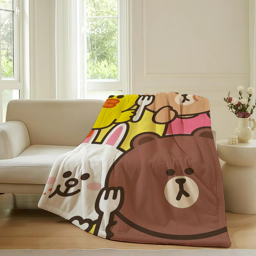 Fashion Cute L-LINE F-Friends Cartoon Blanket Warm Soft Suitable For Bedroom Sofa Bed Living Room Office Travel Camping Gifts