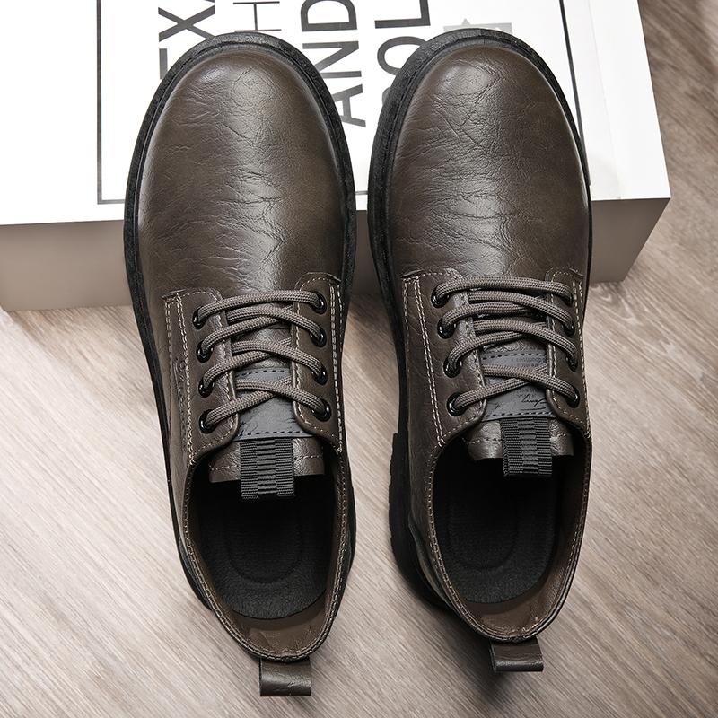 Летняя мужская повседневная нескользящая обувь против запаха, модная ретро обувь из кожи с низким верхом, мужская обувь в корейском стиле, рабочая обувь, мужская обувь