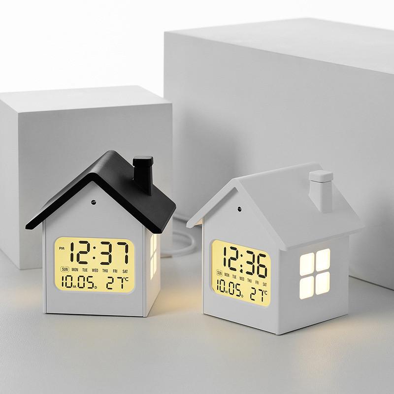 Kids Bedroom Alarm Clock With Night Light And Electronic Lcd Screen For Childrens Decor