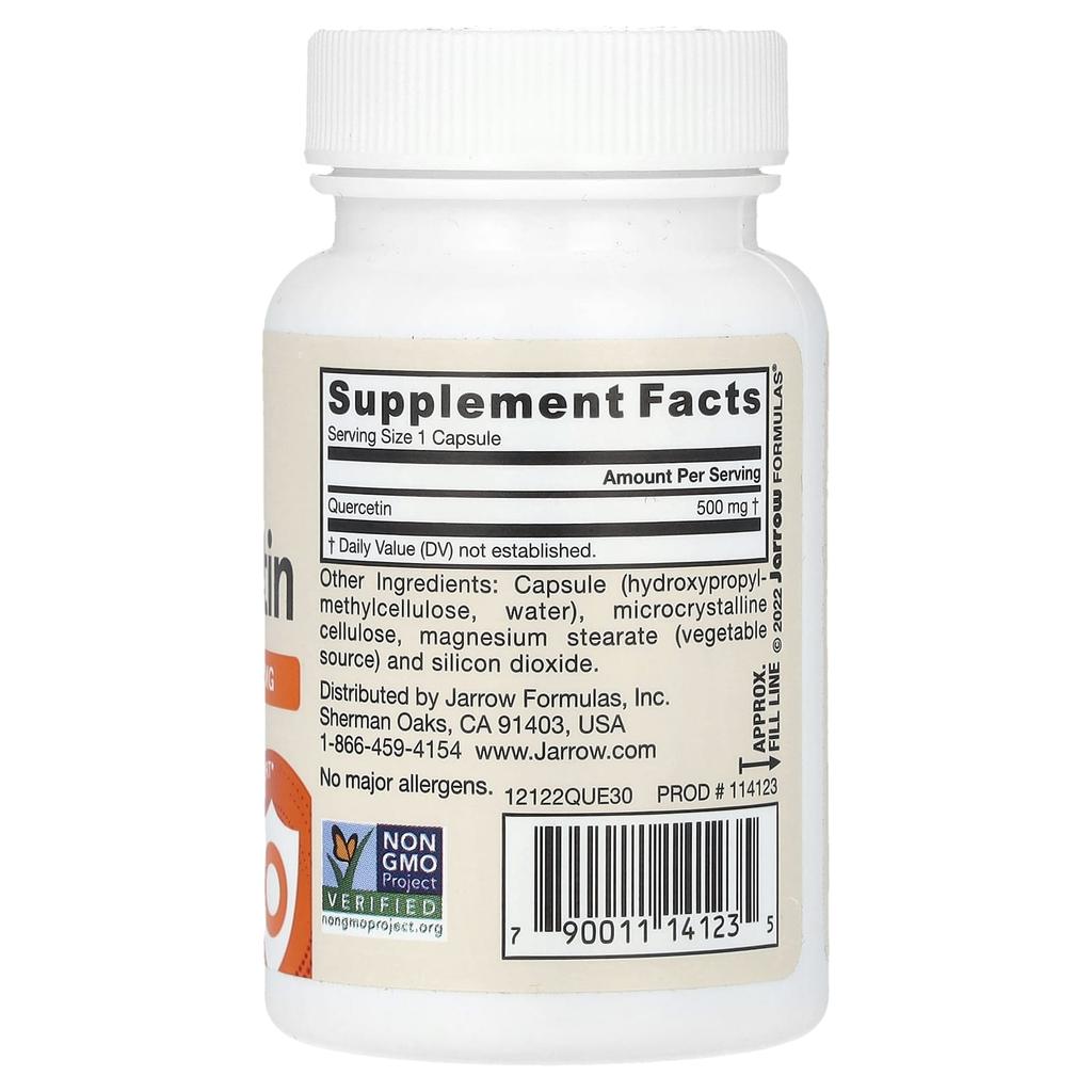 Веганский кверцетин, 500 мг, 30 вегетарианских капсул