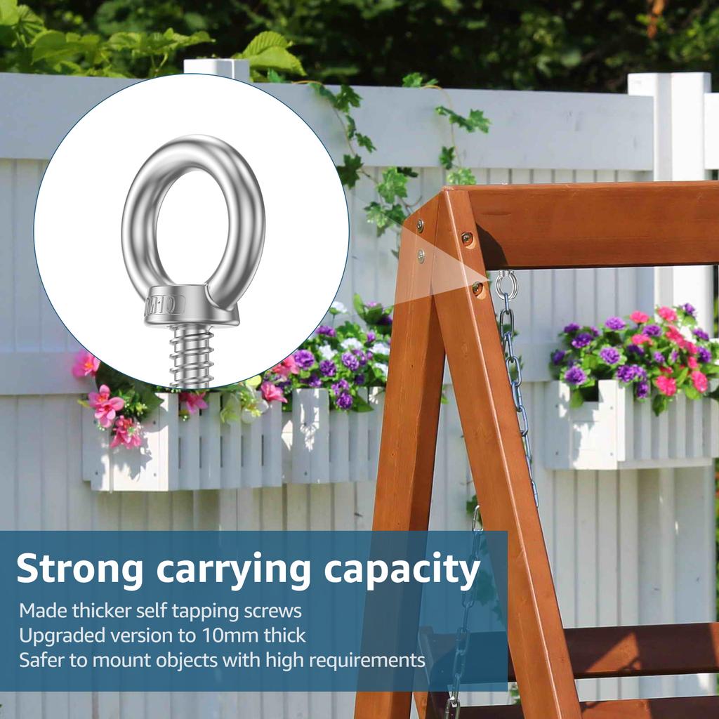 Удлиненная рым-гайка саморез из нержавеющей стали рым-болт с круглым кольцом саморез крюк для гамака стойки кресла-качели