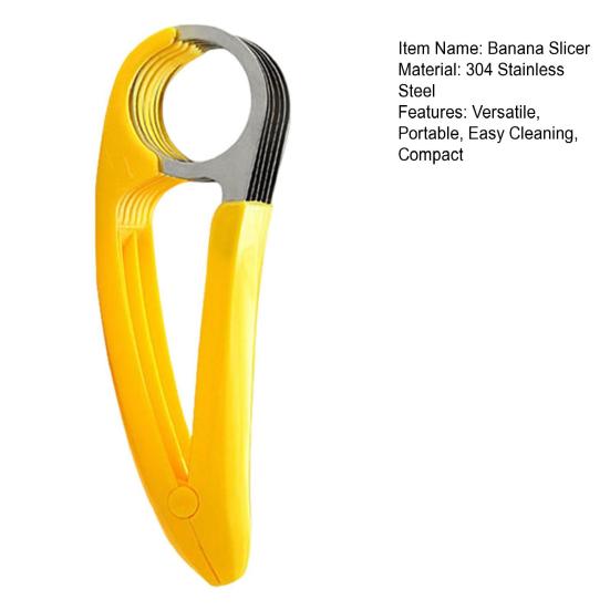 Banana Slicer Stainless Steel Fruit Cutter Chopper Vegetable Salad Slices Cucumber Cutter Kitchen Tool for Fast Food Prep Snacks
