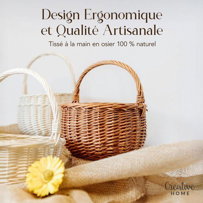 Panier de Pâques en Osier - Creative Home - Petit - Marron - Fabriqué à la main - Multifonctionnel