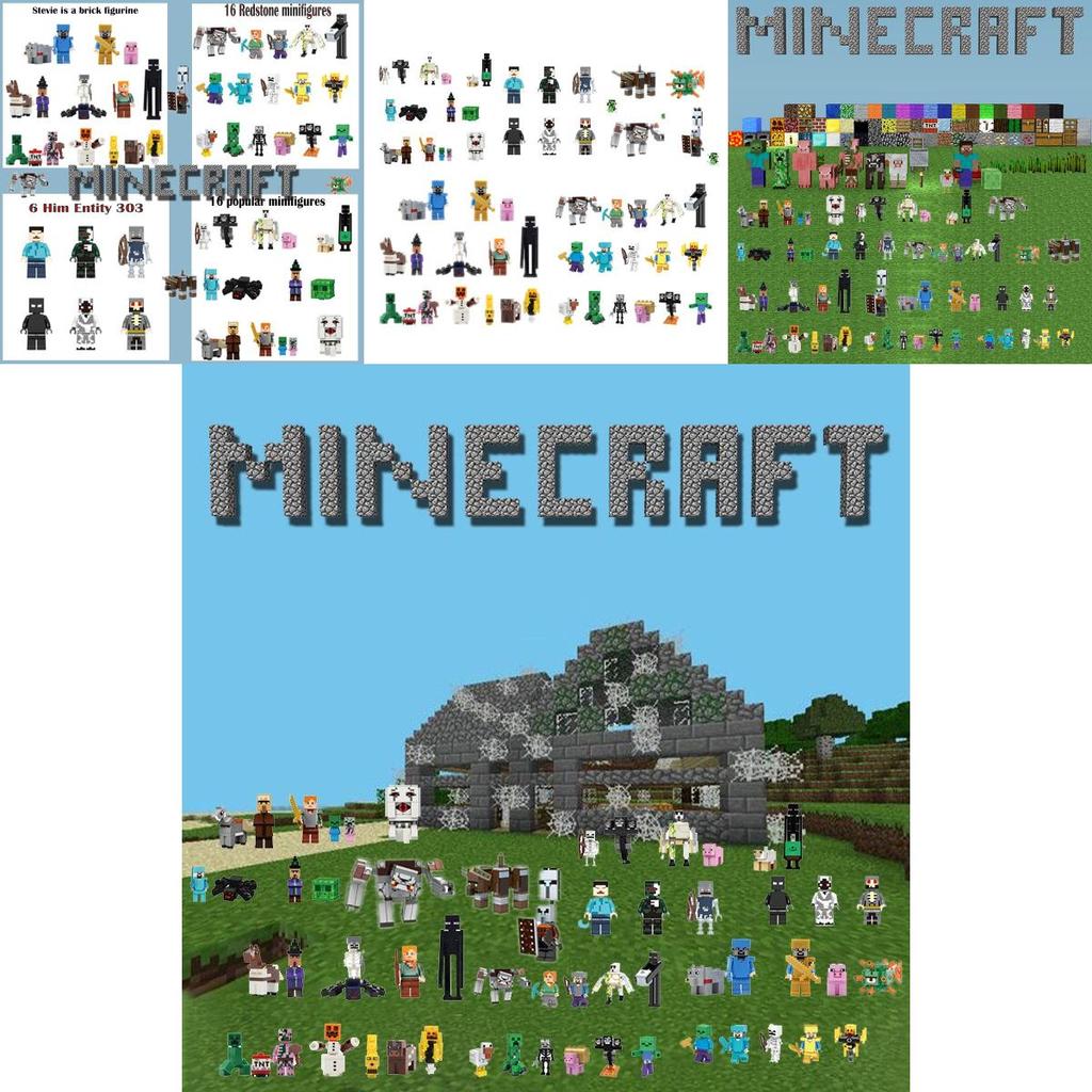 Фигурки Стив Майнкрафт Он Конструктор Игрушки Кирпичики Детские Подарки на День Рождения