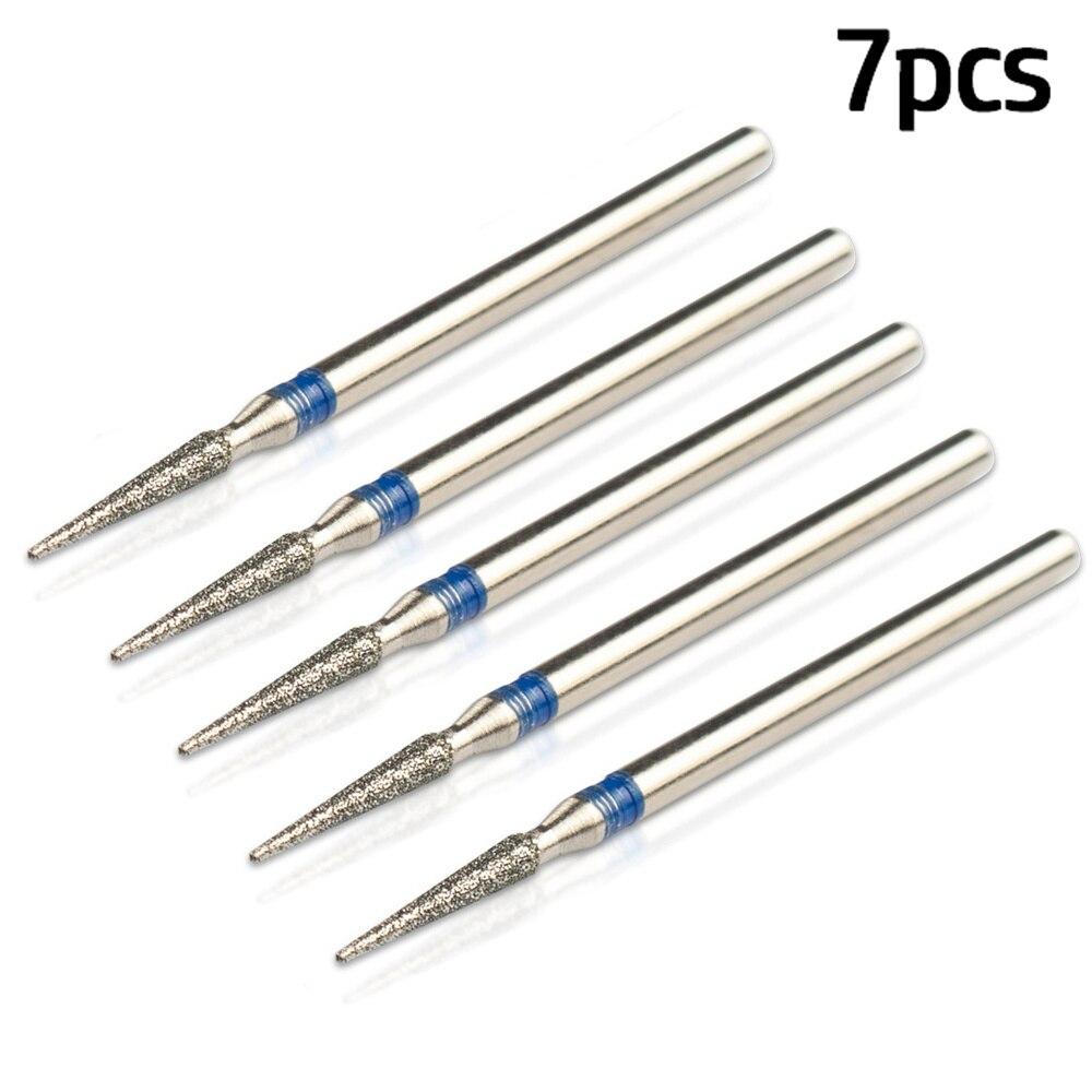 7pcs/Lot Diamond Milling Cutter for Manicure Burrs Pedicure Nail Drill Bits Accessories Nozzles for Manicure Cutters Nail Files