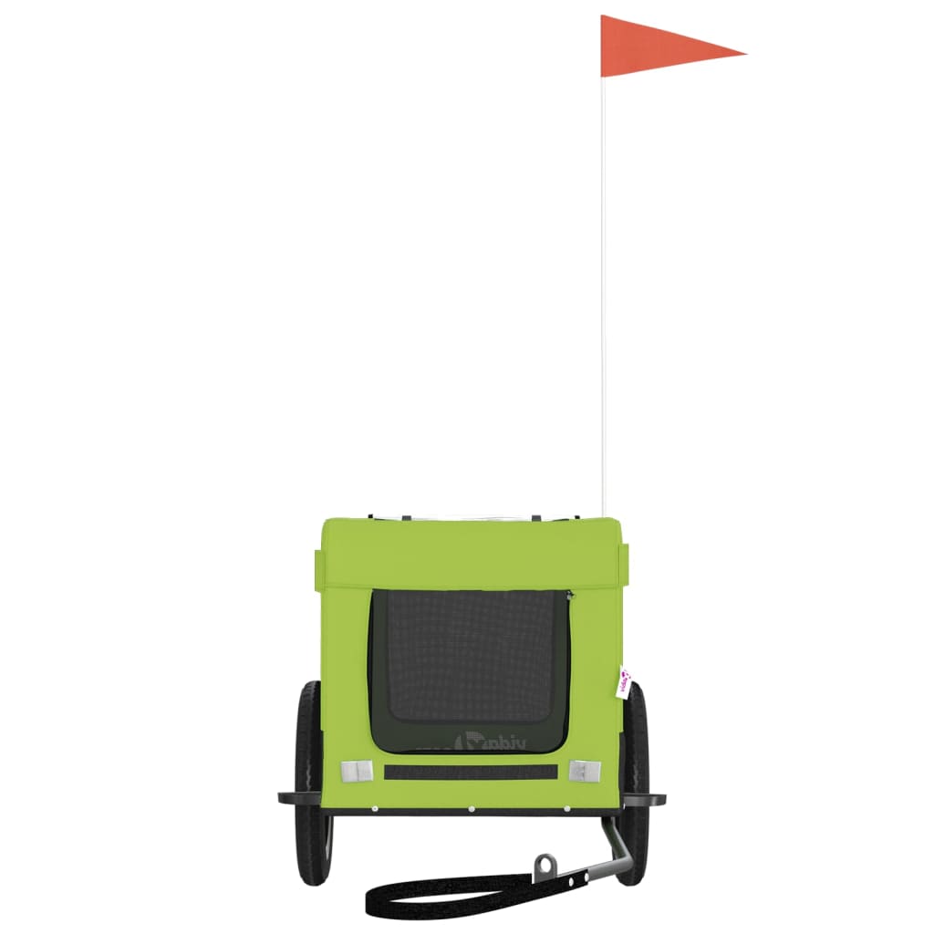 Bicycle Trailer for Dogs Green and Black Oxford Fabric & Iron