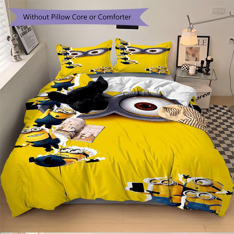 3Pcs Despicable Minions Adventure Bedding Sets For All Sizes New 3D Printed Bed Cover Comforter Duvet Cover Pillowcase Bedroom Decoration