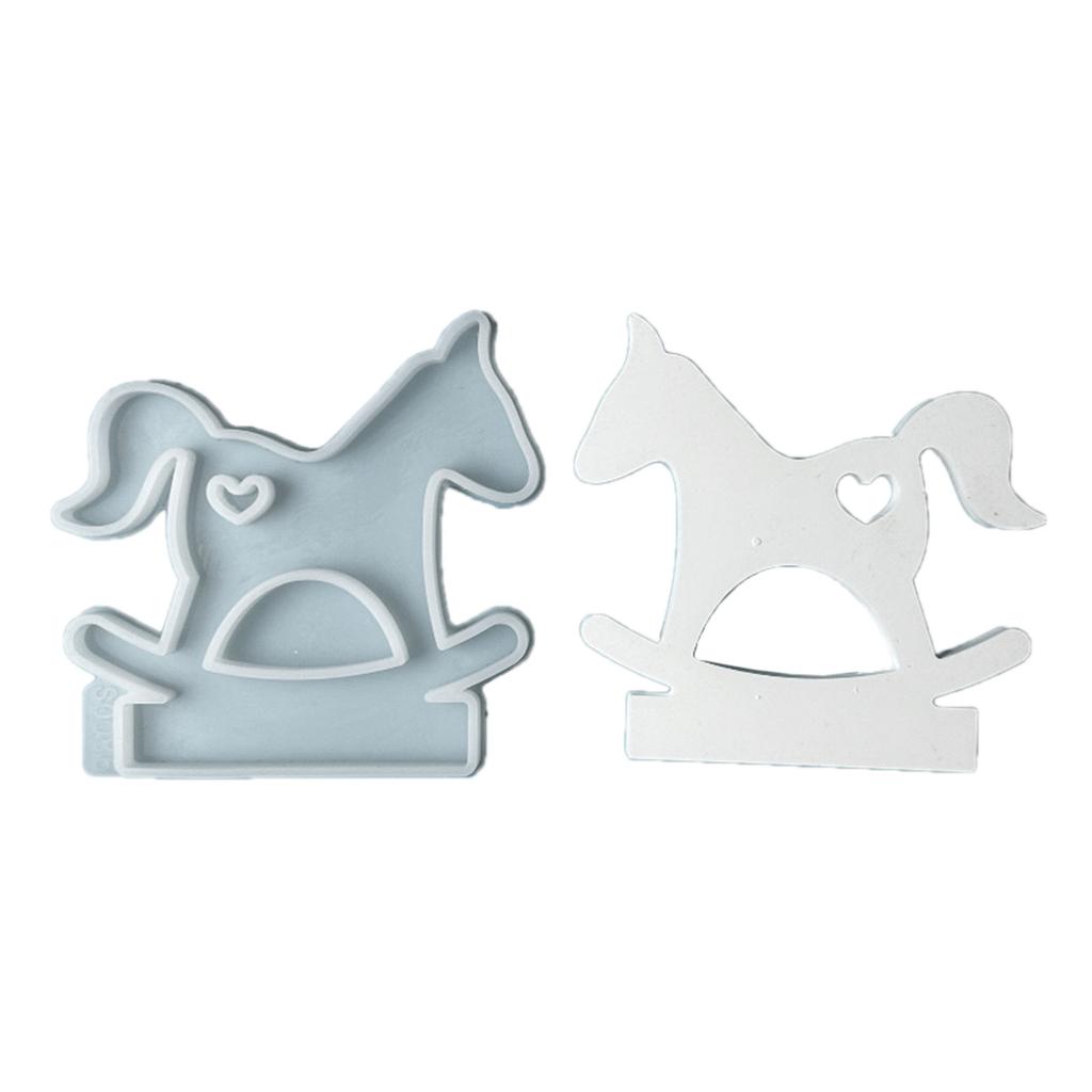 Hearts Horse Candlesticks Resins Moulds DIY Castings Moulds Candle Holder Silicone Molds for Table Home Decorations