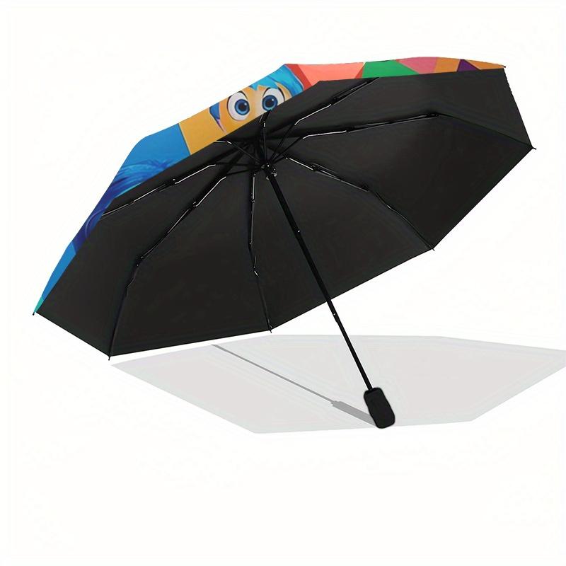 1pc Emotions,Inside Out Automatic Folding Umbrella: Compact 8-Bone Design Cartoon Outdoor Travel Companion, Business Umbrella, Christmas Val