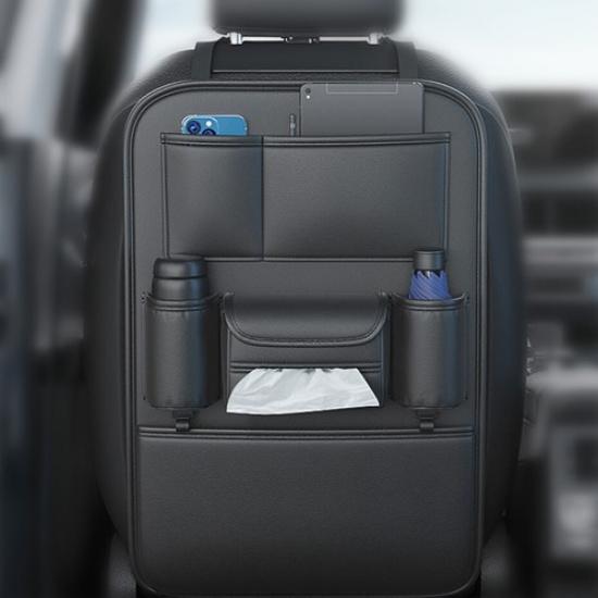 Car Seat Back Storage Bag Organizer Tablet Holder Leather Waterproof Accessory
