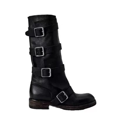 Модные женские высокие ботинки на плоской подошве, дизайнерские полусапоги, женская обувь, осенние ретро ботинки челси 2025, модные готические гладиаторские ботинки для женщин